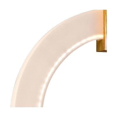LED Circle Ring with White Oak Single Pendant - LV LIGHTING