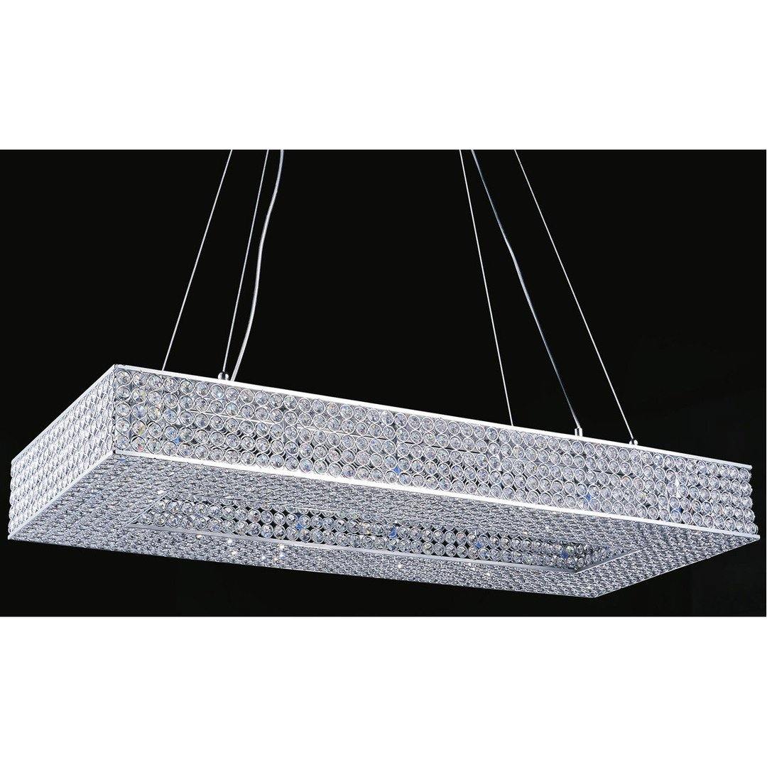 Chrome with Crystal Rectangular Chandelier - LV LIGHTING