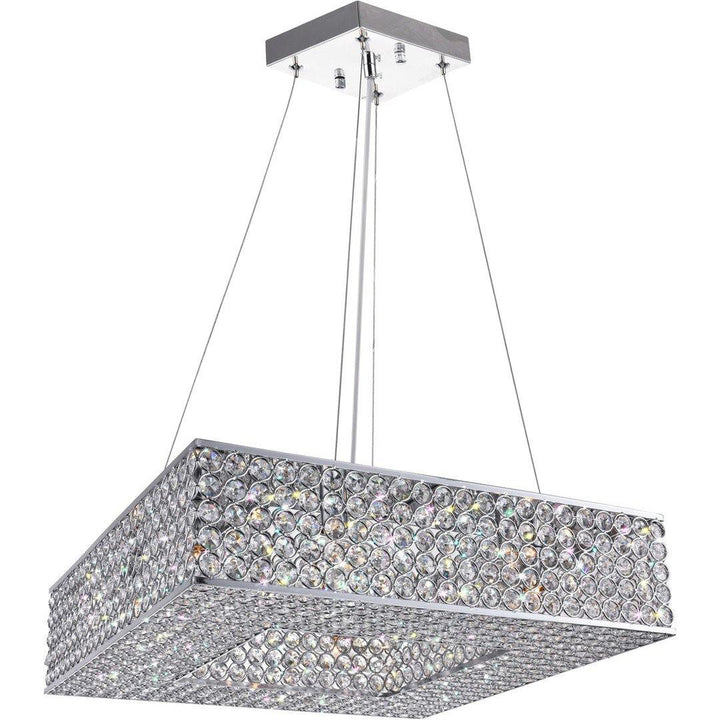 Chorme with Crystal Bead Square Chandelier - LV LIGHTING