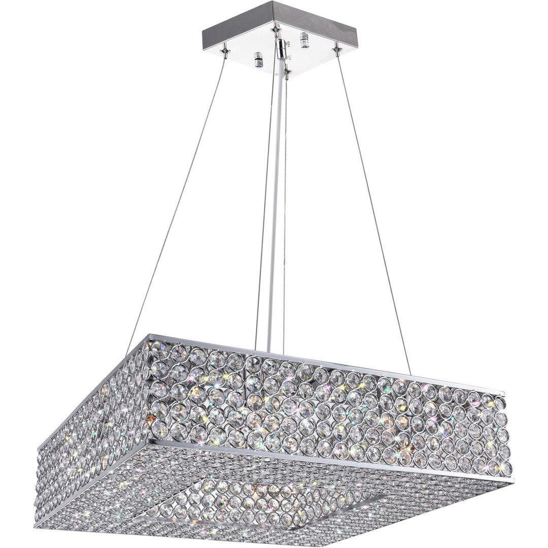 Chorme with Crystal Bead Square Chandelier - LV LIGHTING