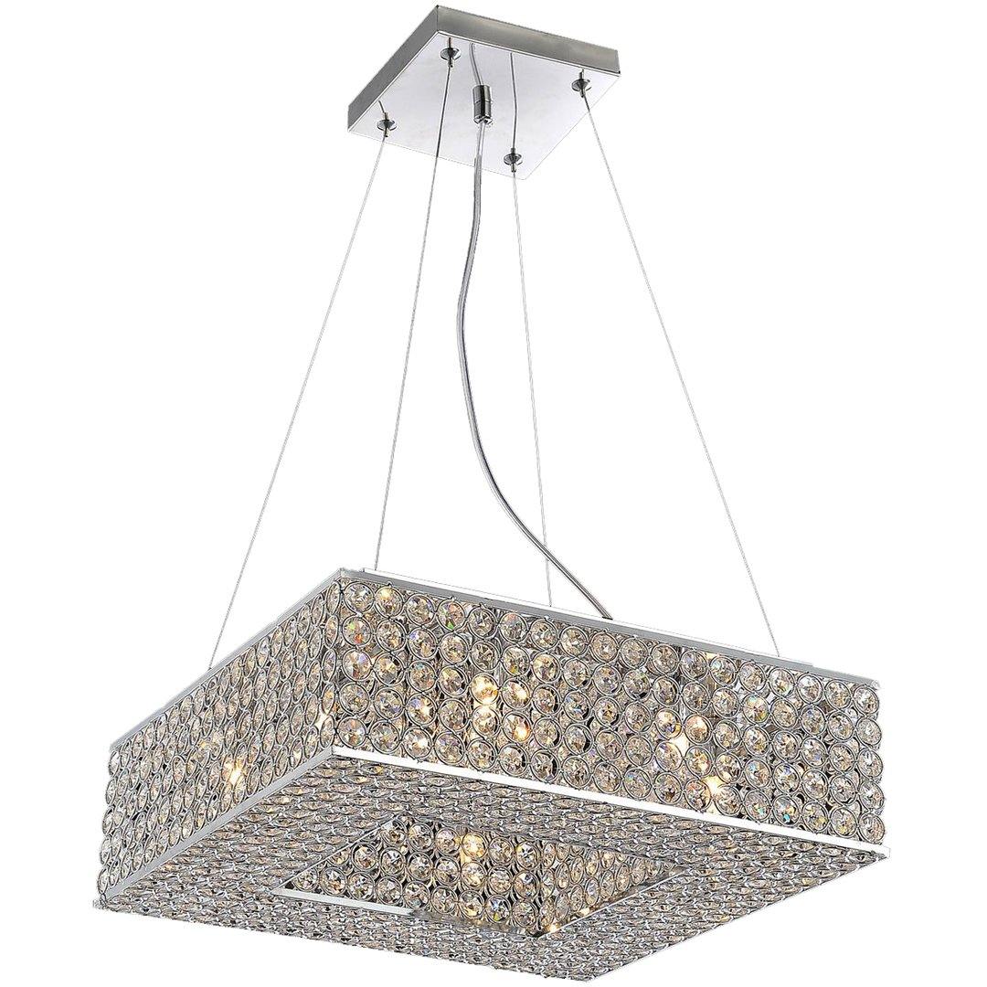 Chorme with Crystal Bead Square Chandelier - LV LIGHTING