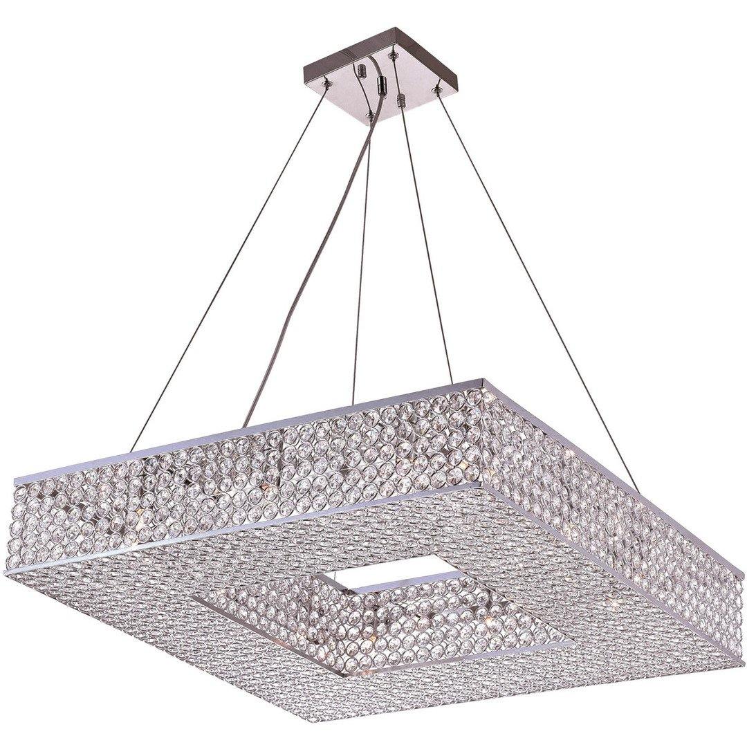 Chorme with Crystal Bead Square Chandelier - LV LIGHTING
