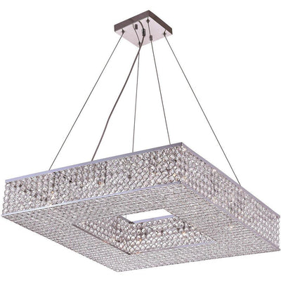 Chorme with Crystal Bead Square Chandelier - LV LIGHTING