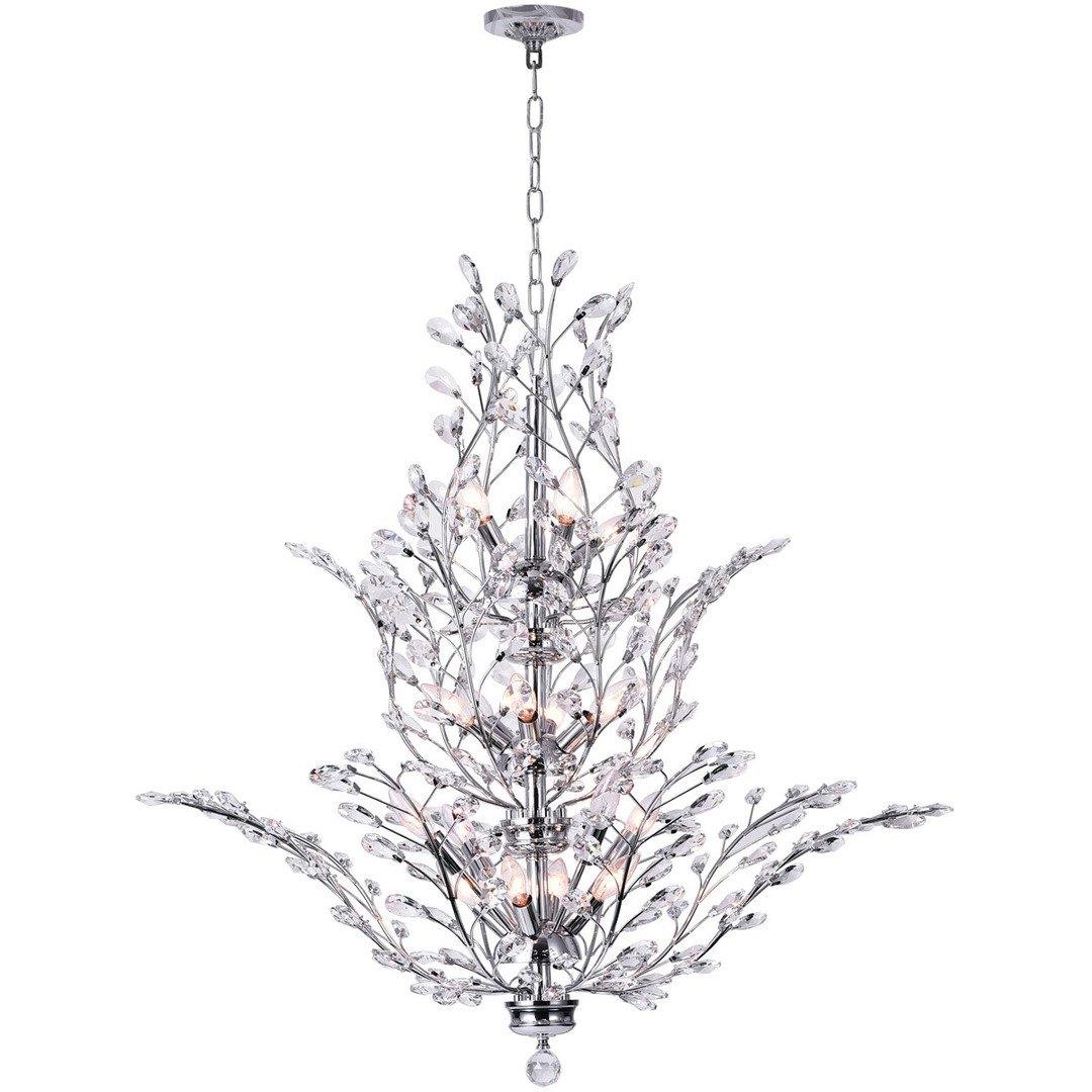 Chrome Branches with Crystal Chandelier - LV LIGHTING