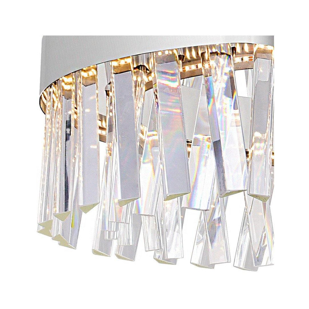 LED Chrome with Crystal Linear Chandelier - LV LIGHTING