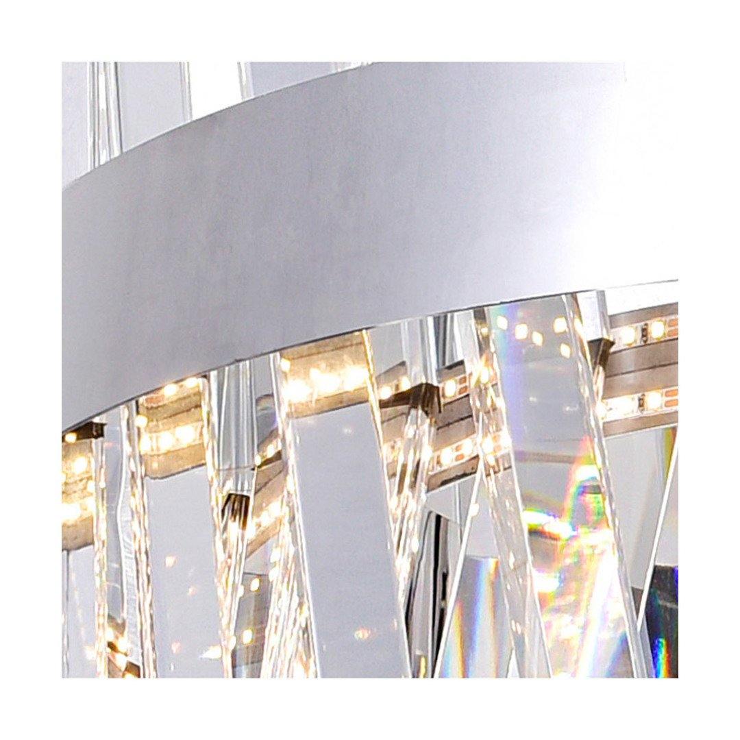 LED Chrome with Crystal Linear Chandelier - LV LIGHTING