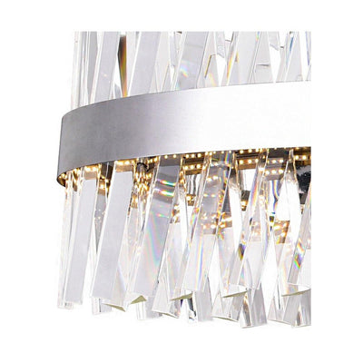 LED Chrome with Crystal Oval Linear Chandelier - LV LIGHTING
