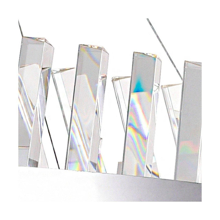 LED Chrome with Crystal Oval Linear Chandelier - LV LIGHTING