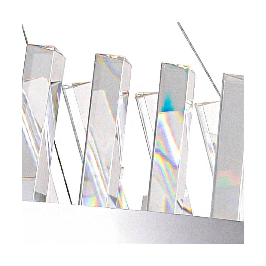 LED Chrome with Crystal Oval Linear Chandelier - LV LIGHTING