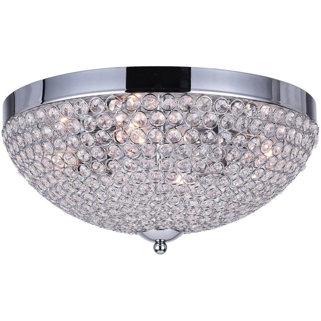 Chrome with Crystal Bead Flush Mount - LV LIGHTING