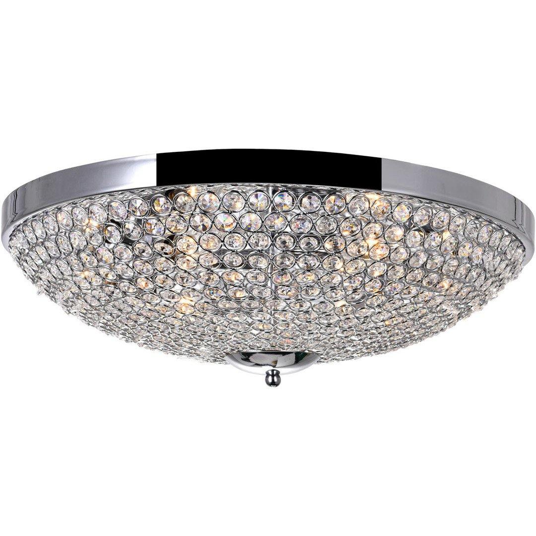Chrome with Crystal Bead Flush Mount - LV LIGHTING