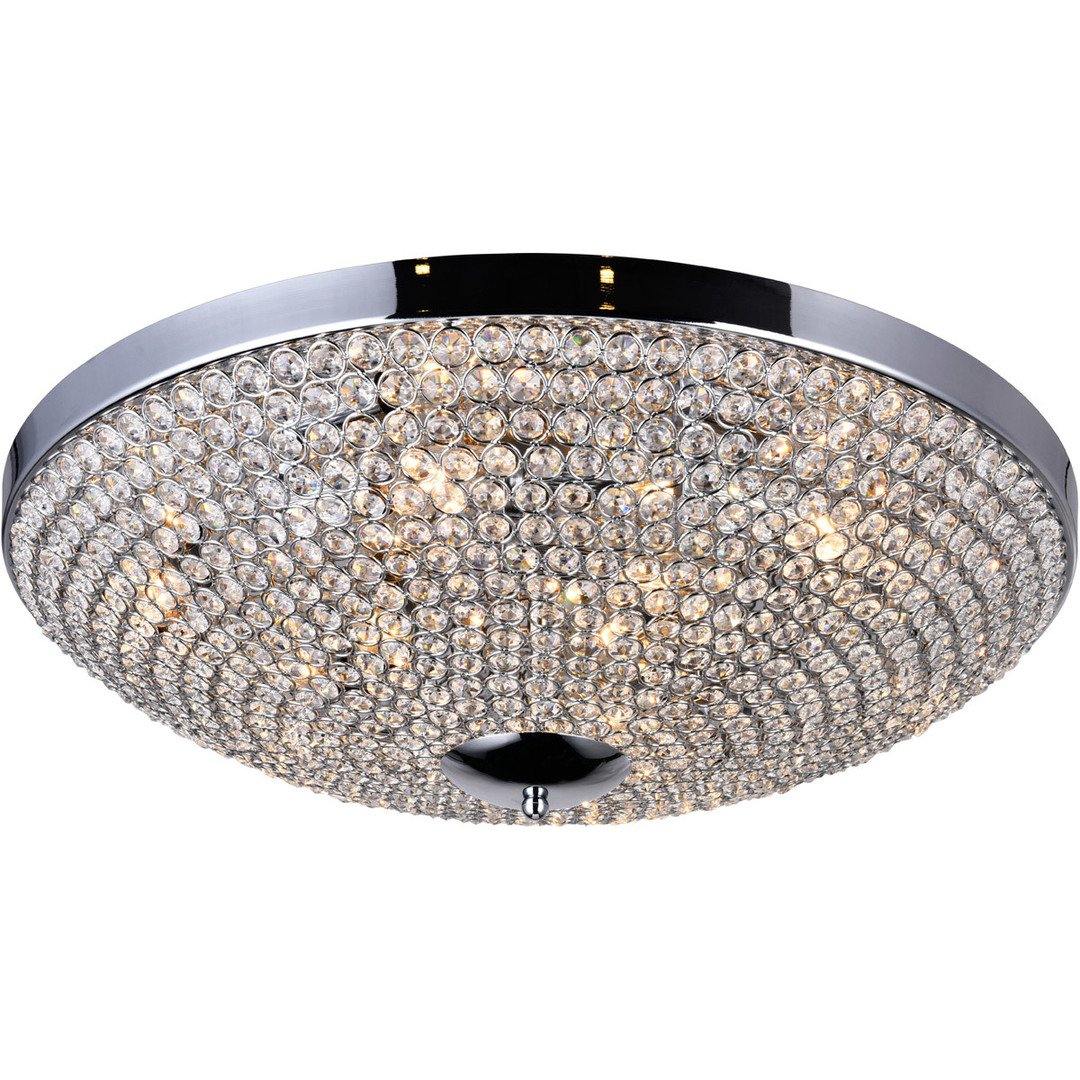Chrome with Crystal Bead Flush Mount - LV LIGHTING