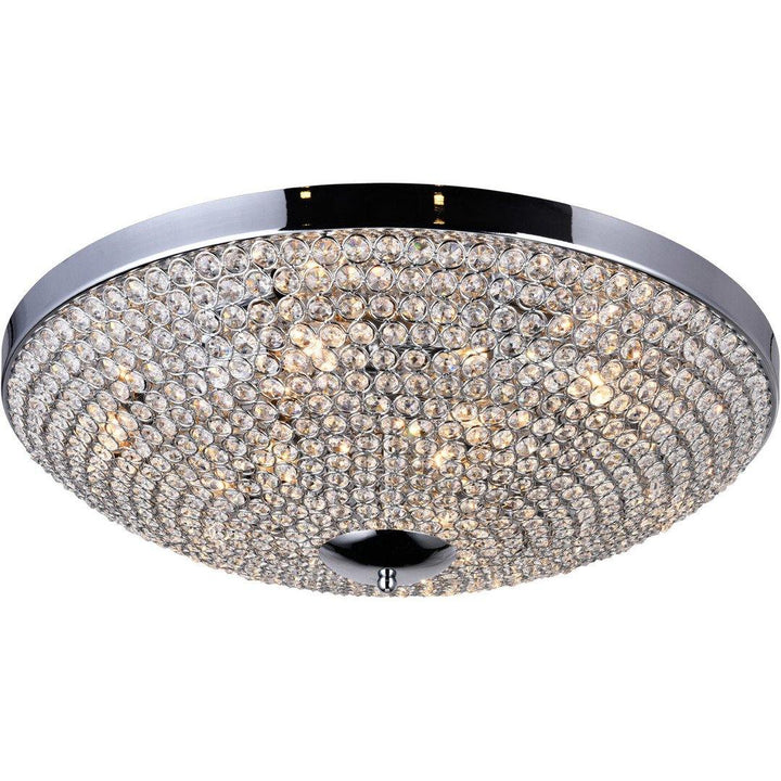 Chrome with Crystal Bead Flush Mount - LV LIGHTING