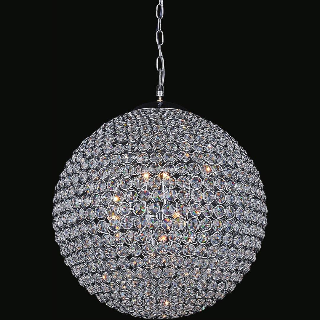 Chrome with Cyrstal Bead Orb Chandelier - LV LIGHTING