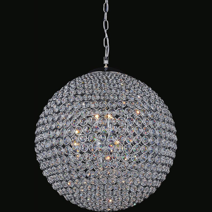 Chrome with Cyrstal Bead Orb Chandelier - LV LIGHTING