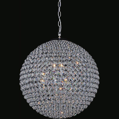 Chrome with Cyrstal Bead Orb Chandelier - LV LIGHTING