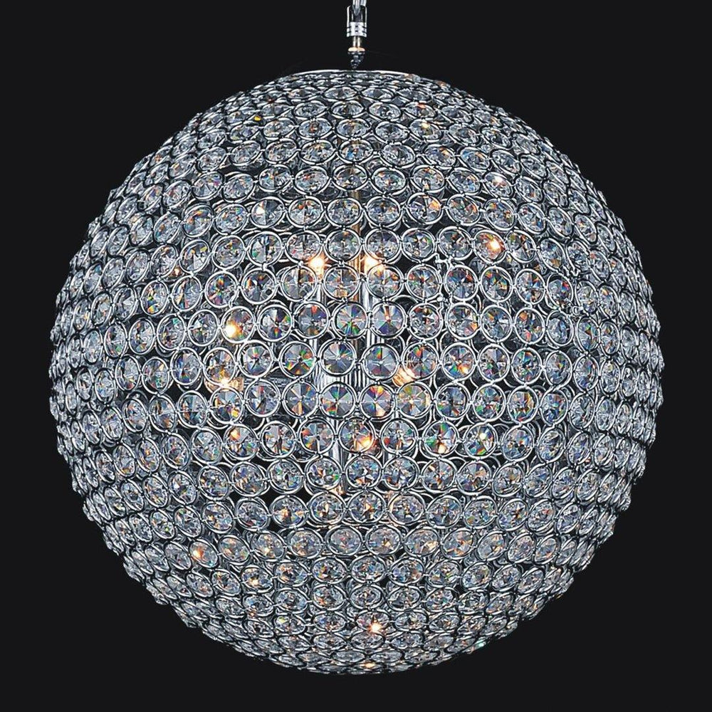 Chrome with Cyrstal Bead Orb Chandelier - LV LIGHTING