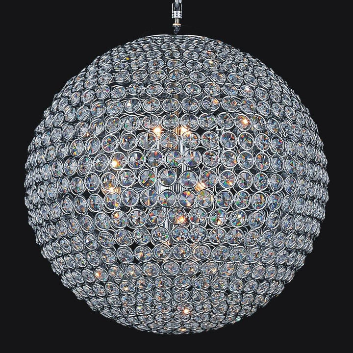 Chrome with Cyrstal Bead Orb Chandelier - LV LIGHTING