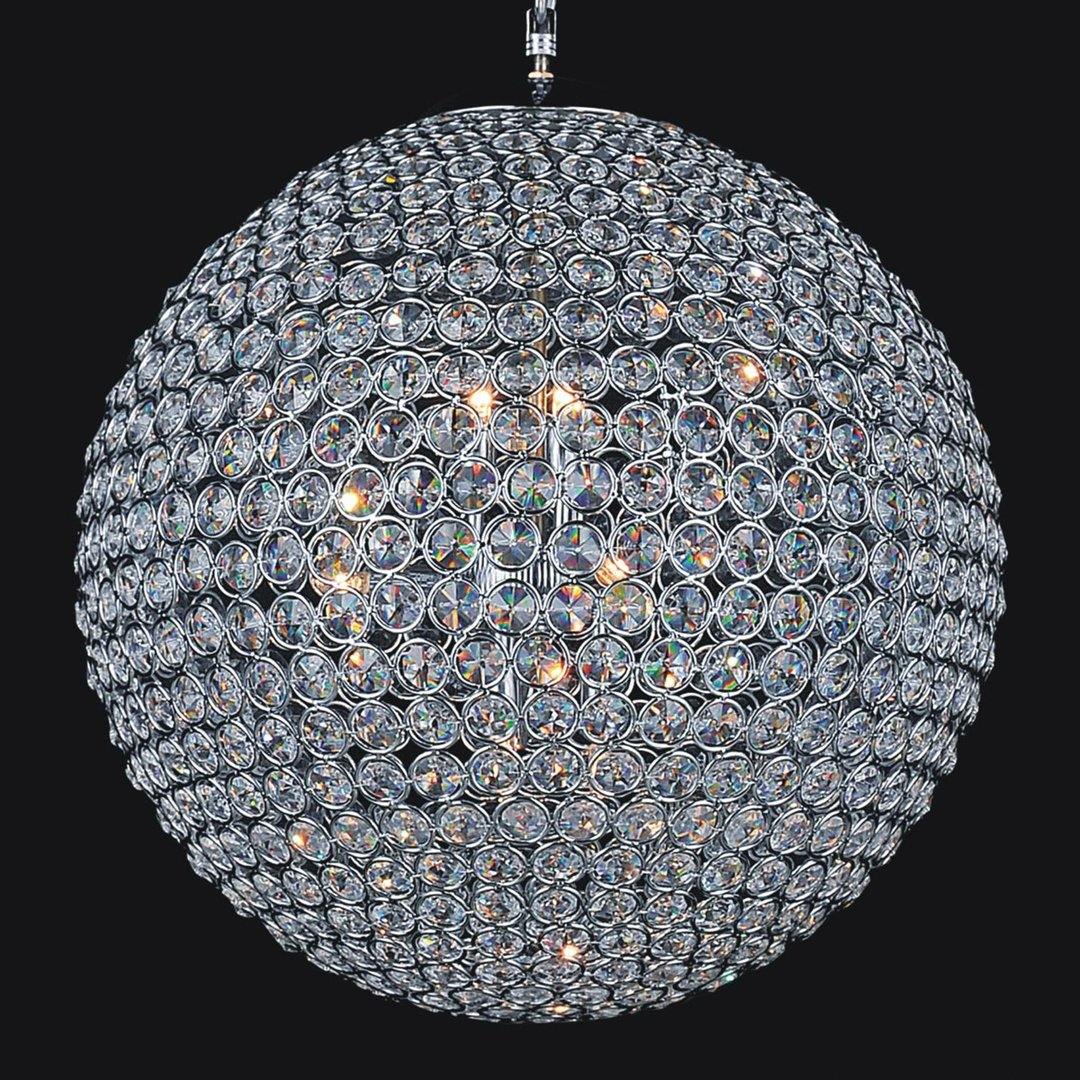 Chrome with Cyrstal Bead Orb Chandelier - LV LIGHTING