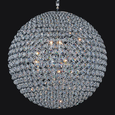 Chrome with Cyrstal Bead Orb Chandelier - LV LIGHTING