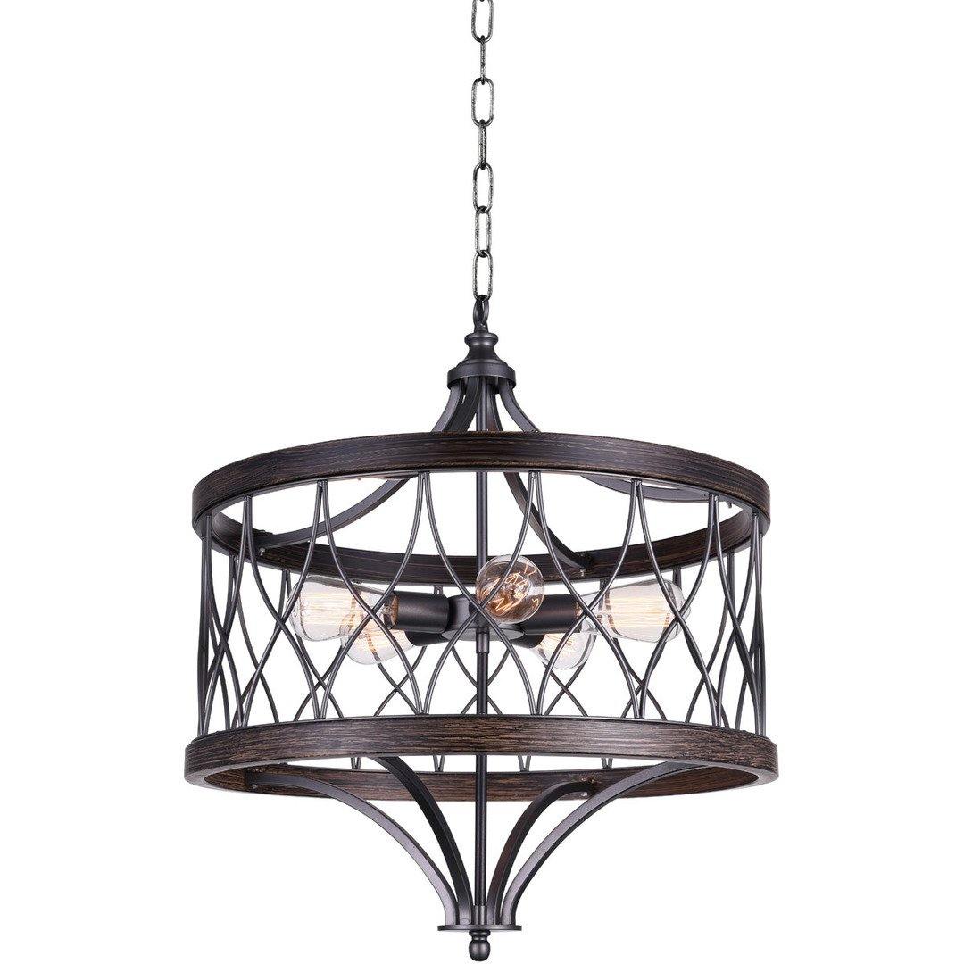 Gun Metal Open Drum Shade Chandelier - LV LIGHTING