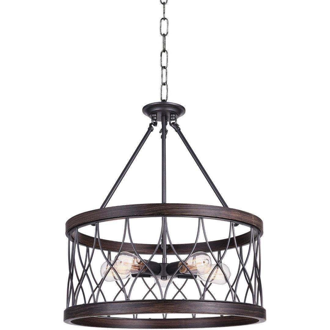 Gun Metal Open Drum Shade Chandelier - LV LIGHTING