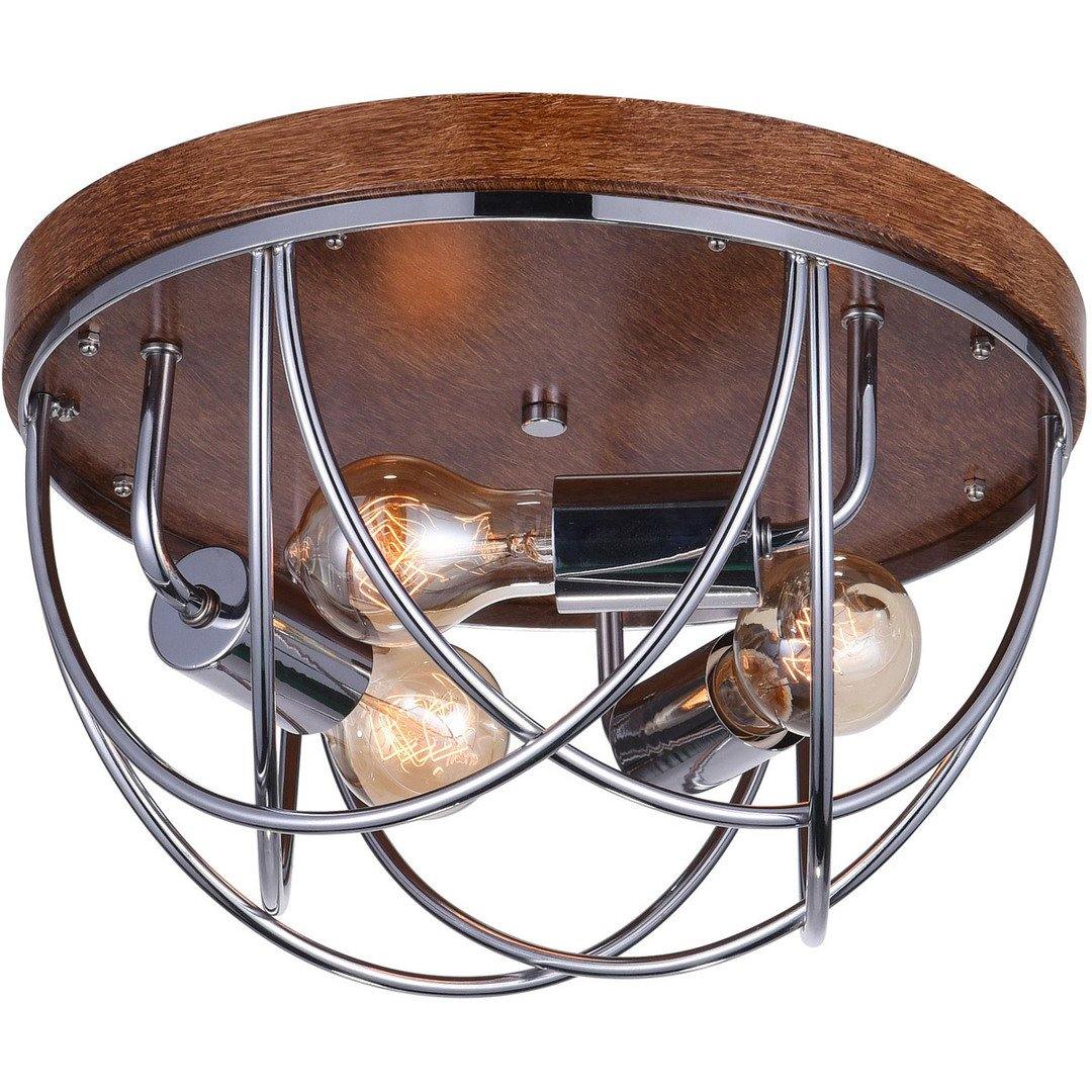 Chrome with Rusted Frame Flush Mount - LV LIGHTING