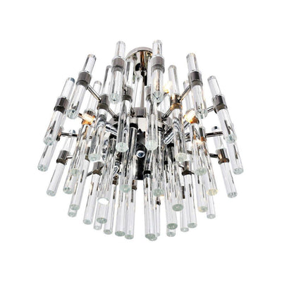Polished Nickel with Glass Rod Chandelier - LV LIGHTING