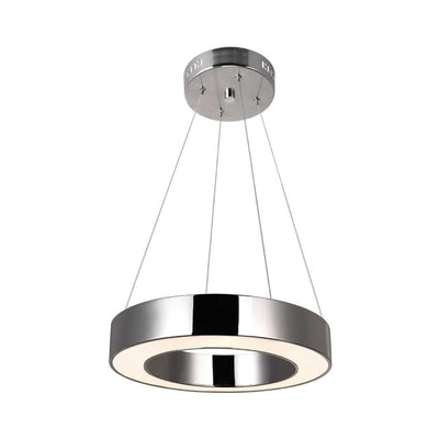 LED Polished Nickel Single Ring Pendant / Chandelier - LV LIGHTING
