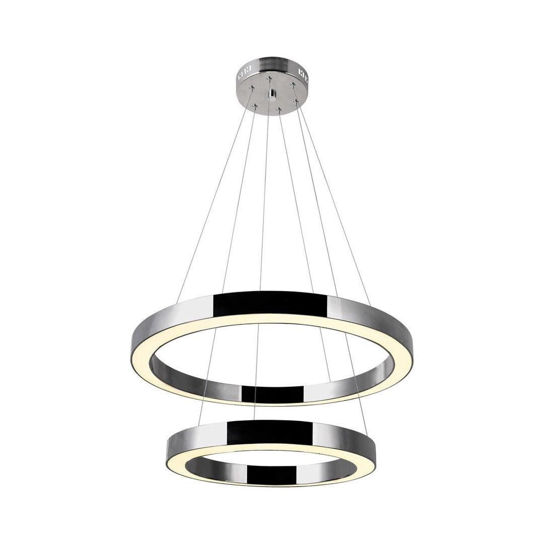 LED Polished Nickel Halo Rings Chandelier - LV LIGHTING