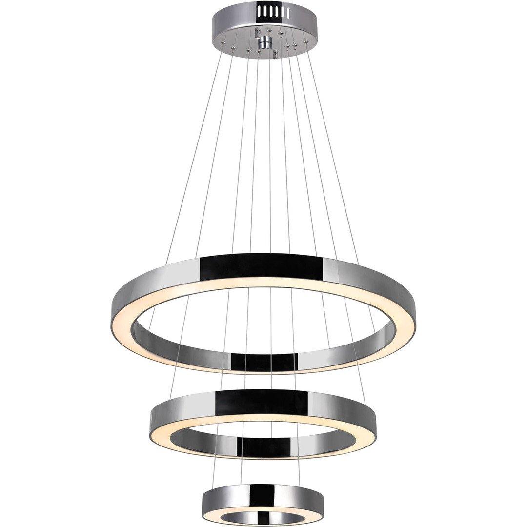 LED Polished Nickel Halo Rings Chandelier - LV LIGHTING