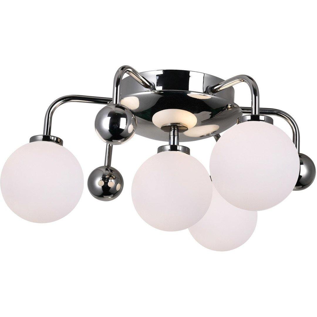 Steel Arm with Frosted Glass Globe Flush Mount - LV LIGHTING