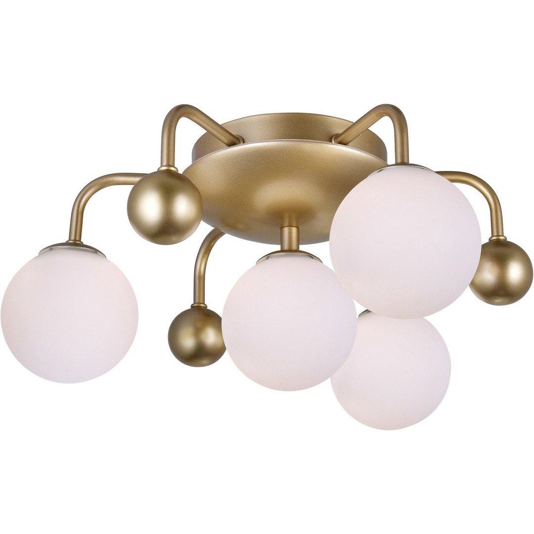 Steel Arm with Frosted Glass Globe Flush Mount - LV LIGHTING