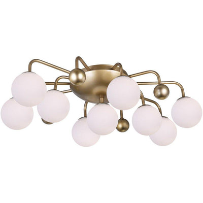 Steel Arm with Frosted Glass Globe Flush Mount - LV LIGHTING