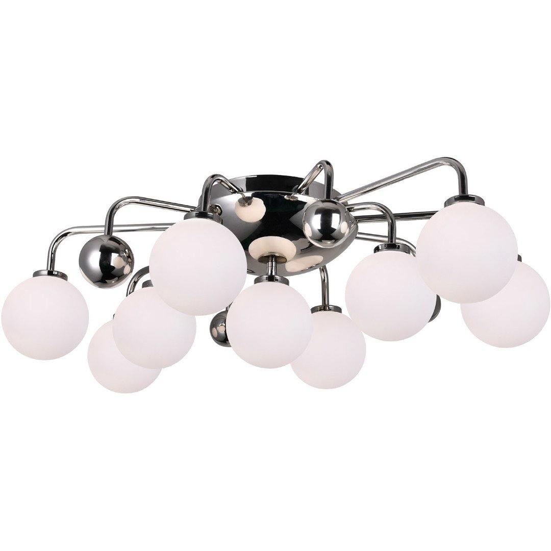 Steel Arm with Frosted Glass Globe Flush Mount - LV LIGHTING