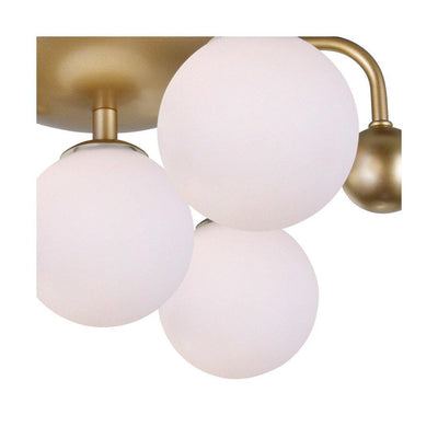 Steel Arm with Frosted Glass Globe Flush Mount - LV LIGHTING