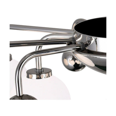 Steel Arm with Frosted Glass Globe Flush Mount - LV LIGHTING