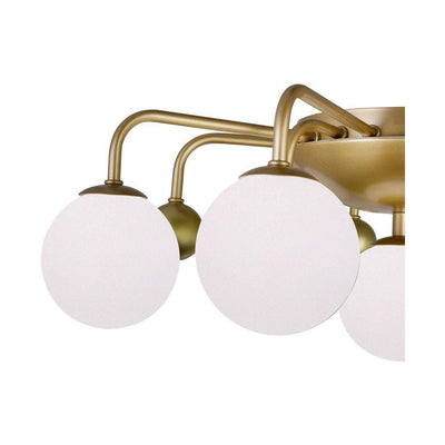 Steel Arm with Frosted Glass Globe Flush Mount - LV LIGHTING