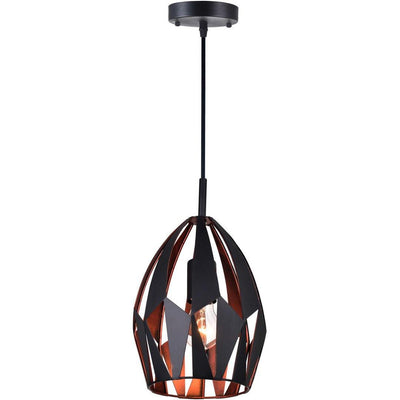 Black and Copper Open Air Shade Pendant - LV LIGHTING