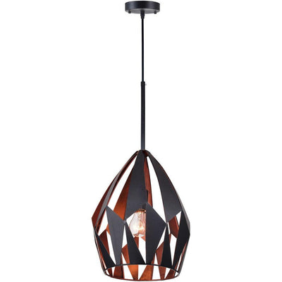 Black and Copper Open Air Shade Pendant - LV LIGHTING