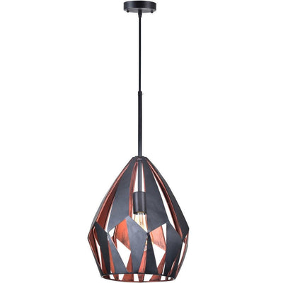 Black and Copper Open Air Shade Pendant - LV LIGHTING