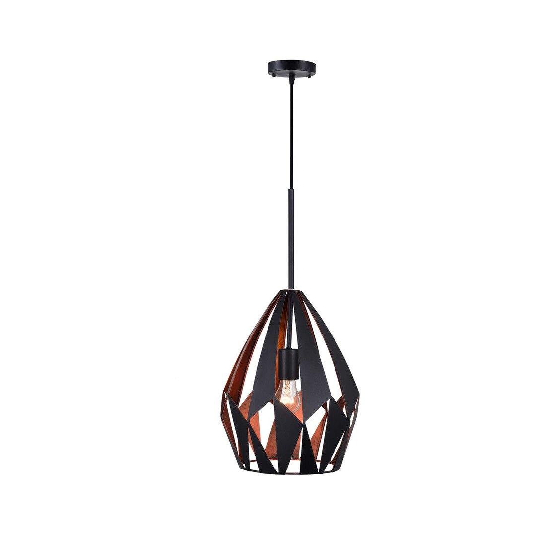 Black and Copper Open Air Shade Pendant - LV LIGHTING