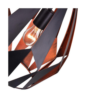 Black and Copper Open Air Shade Pendant - LV LIGHTING