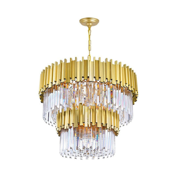 Medallion Gold Frame with Crystal Chandelier - LV LIGHTING