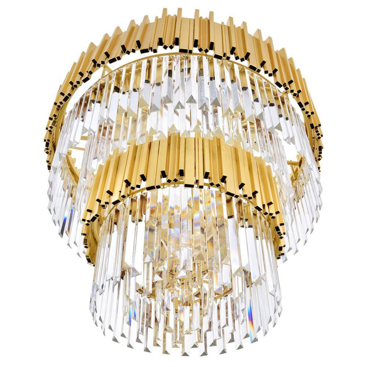 Medallion Gold Frame with Crystal Chandelier - LV LIGHTING