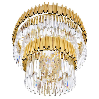 Medallion Gold Frame with Crystal Chandelier - LV LIGHTING