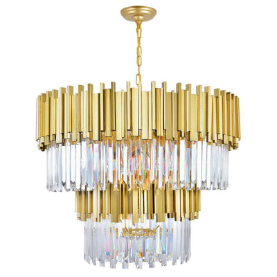 Medallion Gold Frame with Crystal Chandelier - LV LIGHTING