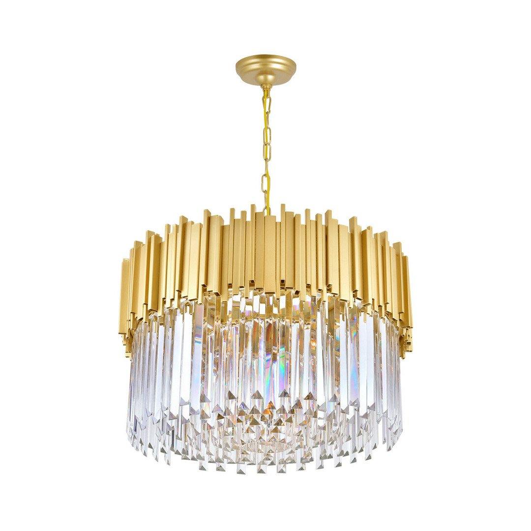 Medallion Gold with Crystal Round Chandelier - LV LIGHTING