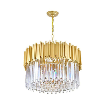 Medallion Gold with Crystal Round Chandelier - LV LIGHTING