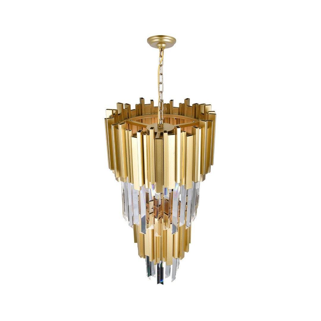 Medallion Gold with Crystal Round Pendant - LV LIGHTING